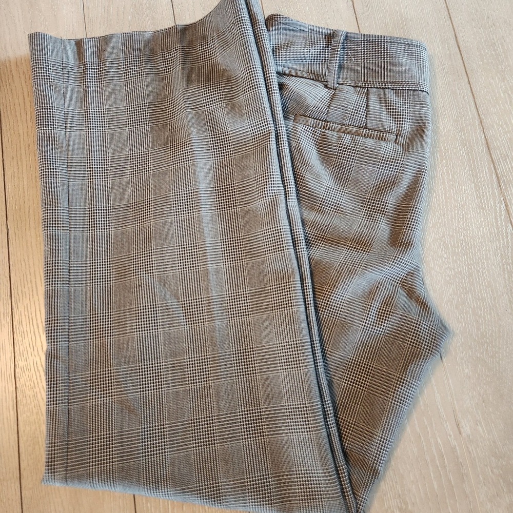 Ann Taylor Plaid Signature Fit Women's Size 4 Dress Pants Trousers Tan Black